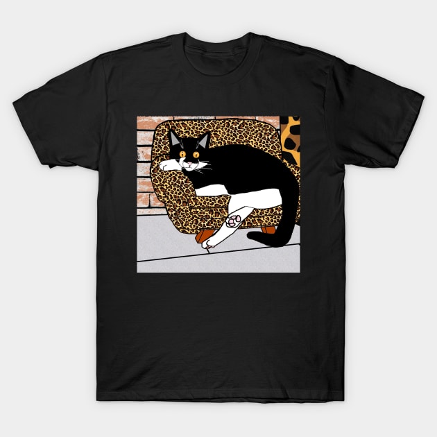 Cute Tuxedo Cat on his couch  Copyright TeAnne T-Shirt by TeAnne